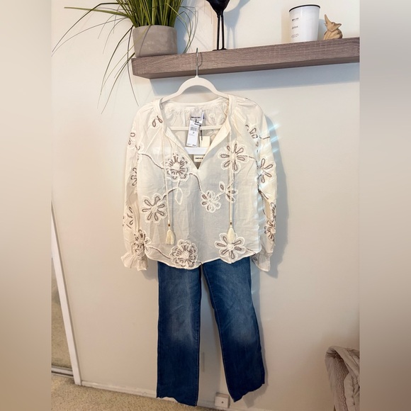 INDUSTRY Tops - Industry Embroidered Cream Women's Top nwt